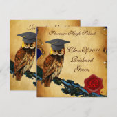 AFSTUDEREN OWL PARCHMENT WAX SEAL MONOGRAM Felt Kaart (Voorkant / Achterkant)