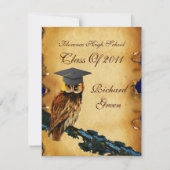 AFSTUDEREN OWL PARCHMENT WAX SEAL MONOGRAM KAART (Voorkant)