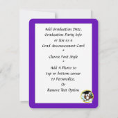 Afstuderen Owl/ Pet & diploma - Paars Aankondiging (Achterkant)