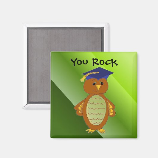 Afstuderen Owl You Rock Magneet (Voorkant / Achterkant)