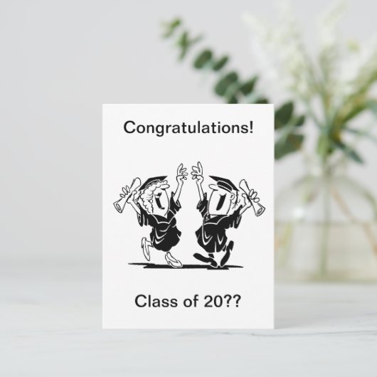 Afstuderen Paar of Vrienden Klasse van 20XX Aankondigingskaart (Staand voorkant)