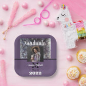 Afstuderen Paars Amethyst-Afstuderen Papieren Bordje (Feest)