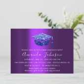 Afstuderen Paars blauw Afstuderen Pet Kaart (Staand voorkant)