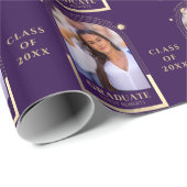 Afstuderen Paars Gold Sun Moon Stars Afstudeerder  Cadeaupapier (Rol Hoek)