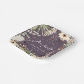 Afstuderen paars gras papieren bordje (Gebogen)