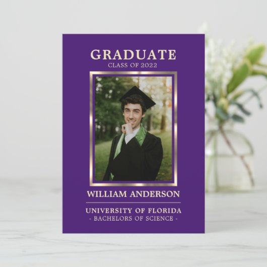 Afstuderen Paars Lijst | FOTO Aankondiging (Staand voorkant)