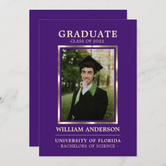 Afstuderen Paars Lijst | FOTO Aankondiging (Voorkant / Achterkant)