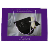 Afstuderen Paars Pet & diplomaat Gepersonaliseerd Groot Cadeauzakje (Achterkant)