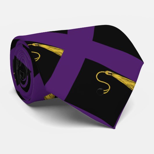 Afstuderen Paars Stropdas (Opgerold)