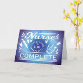Afstuderen Paarse Afstudeerder Verpleegster Kaart (Gele Bloem)