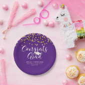 Afstuderen Paarse CONGRATS AFSTUDEERDER Script Con Papieren Bordje (Feest)