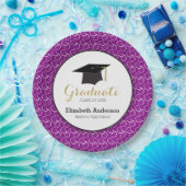 Afstuderen Paarse en goudstudiepartij Papieren Bordje (Feest)