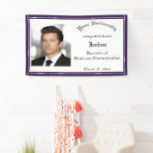 Afstuderen, Paarse, Faux Silver Foil, Aangepast Spandoek (Insitu)