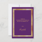 Afstuderen paarse Goud 2025 Dank u kaart (Achterkant)