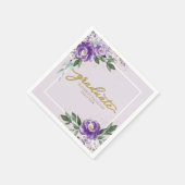 Afstuderen Paarse Lavendel Floral Graduation Party Servet (Hoek)