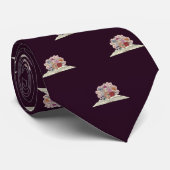 Afstuderen Paarse Mannen boeken en bloemen, werkca Stropdas (Opgerold)