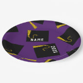 Afstuderen Paarse partij papier Borden Papieren Bordje (Gekanteld)