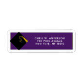 Afstuderen Paarse Return Address Labels (Voorkant)