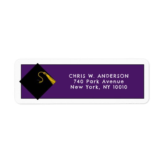 Afstuderen Paarse Return Address Labels (Voorkant)