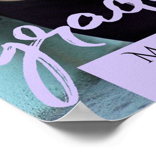 Afstuderen Paarse script | Lavendel foto aandenken Poster (Hoek)