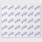 Afstuderen Paarse script | Royal Grape Brush Year Cadeaupapier (Vlak)
