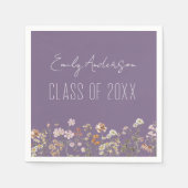 Afstuderen Paarse Wildflower Boho Afstudeerder Servet (Voorkant)
