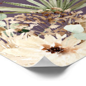 Afstuderen pampas botanische elegant paars poster (Hoek)