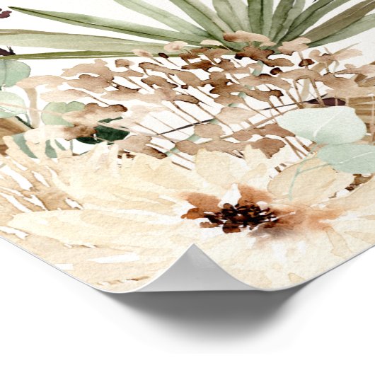 Afstuderen pampas botanische moderne elegant poster (Hoek)