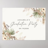 Afstuderen pampas botanische moderne elegant poster (Voorkant)