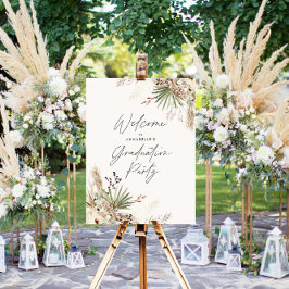 Afstuderen pampas botanische moderne elegant poster