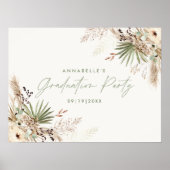 Afstuderen pampas botanische moderne elegant poster (Voorkant)