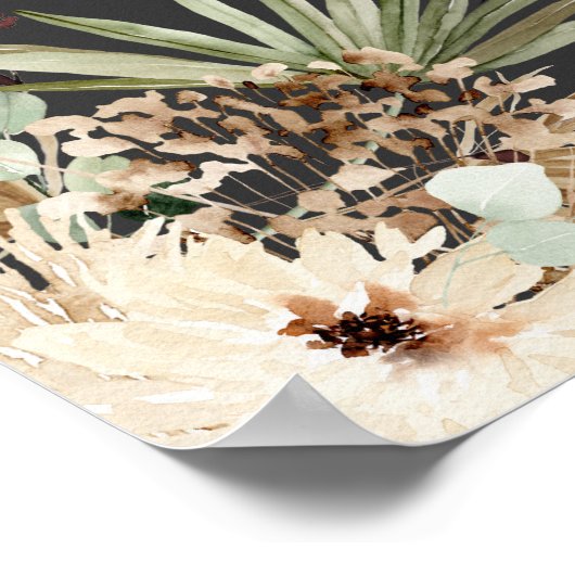 Afstuderen pampas botanische moderne elegant poster (Hoek)