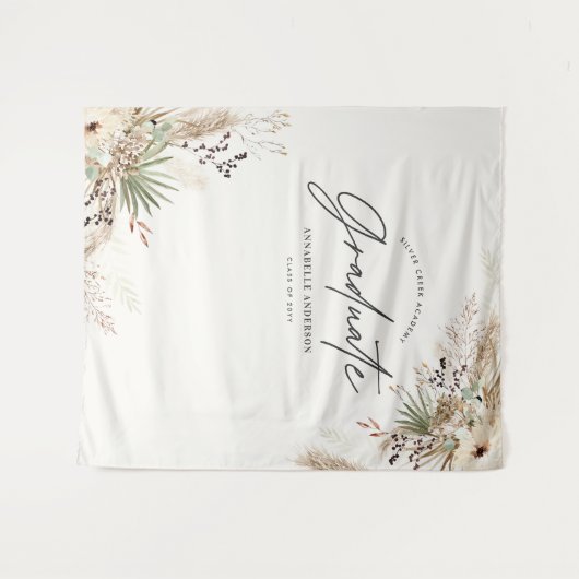 Afstuderen pampas eucalyptus elegant modern wandkleed (Voorkant (horizontaal))