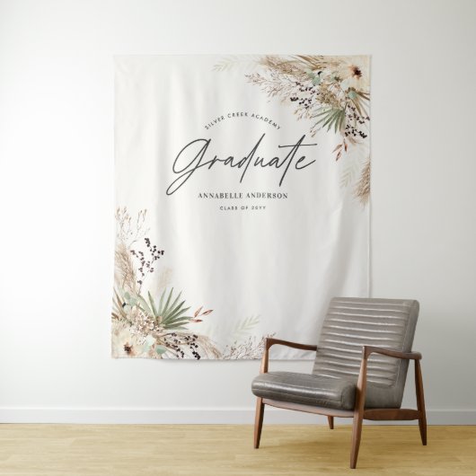 Afstuderen pampas eucalyptus elegant modern wandkleed (In situ)