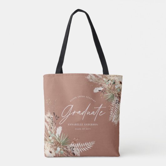 Afstuderen pampas eucalyptus elegant roest tote bag (Achterkant)