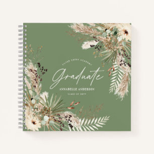 Afstuderen pampas eucalyptus elegant salie groen notitieboek