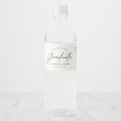 Afstuderen pampas eucalyptus elegant script waterfles etiket (Voorkant)