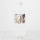 Afstuderen pampas eucalyptus paars modern waterfles etiket (Achterkant)