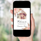 Afstuderen pampas gras blush roze boogfoto perfect poster