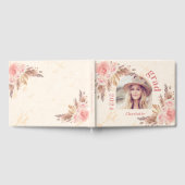 Afstuderen pampas gras roos gouden bloemen 2025 gastenboek (Volledig)