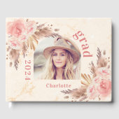 Afstuderen pampas gras roos gouden bloemen 2025 gastenboek (Voorkant)