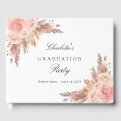 Afstuderen pampas gras roos gouden blozen blozen gastenboek (Voorkant)