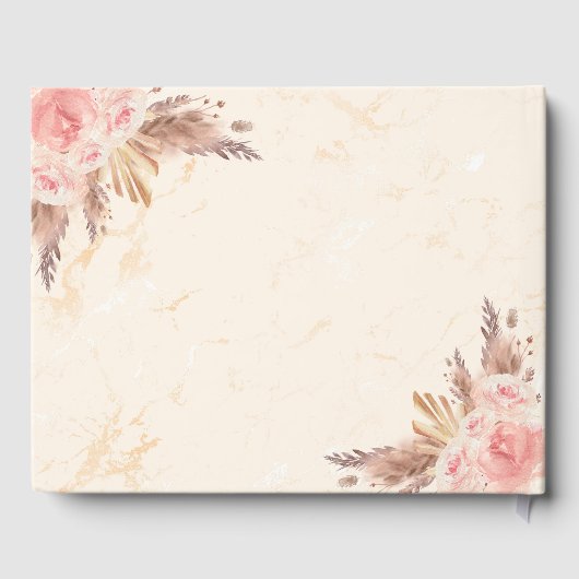 Afstuderen pampas gras roos gouden blozen blozen gastenboek (Achterkant)