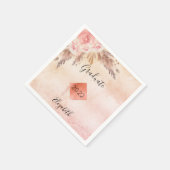 Afstuderen pampas gras roos gouden blozen blozen servet (Hoek)