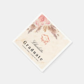 Afstuderen pampas gras roos gouden blozen pet servet (Hoek)