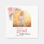 Afstuderen pampas grasfotografie servet (Voorkant)