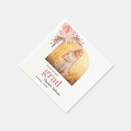 Afstuderen pampas grasfotografie servet (Hoek)