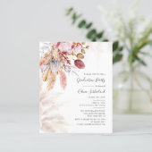 Afstuderen Pampas Grass Fotofeest Uitnodiging (Staand voorkant)