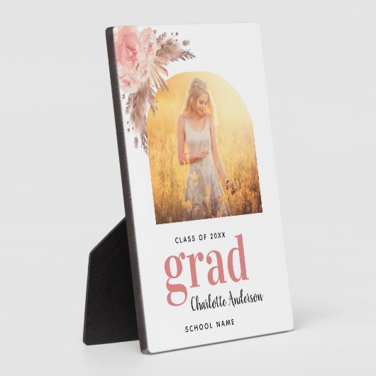 Afstuderen pampas graszoet roze foto fotoplaat (Zijkant)