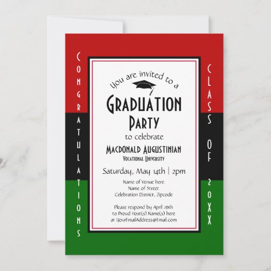 AFSTUDEREN Pan African Afstuderen Party Kaart (Voorkant)
